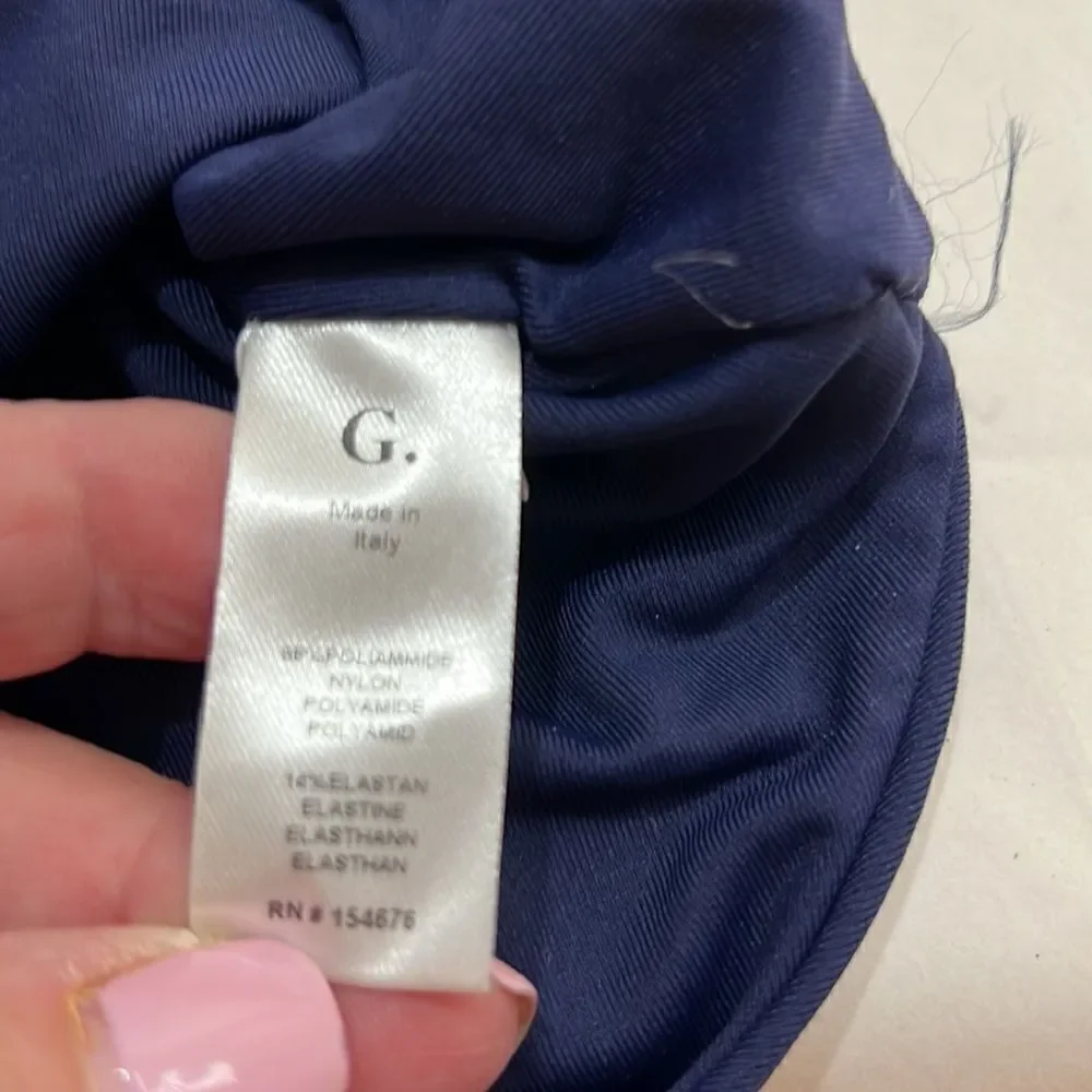 G. Label Gwyneth Paltrow Navy Blue one shoulder swimsuit size small NWOT